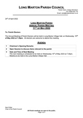 220511 LMPC May Agenda - Meeting of the Parish Electors